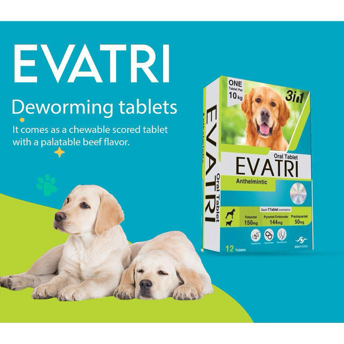 Evatri Dogs  Deworming Tablets